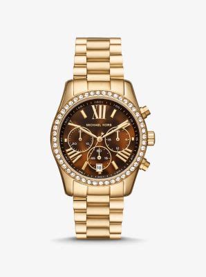 lexington pave gold tone watch